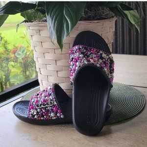Hand Designed Women's Crocs size 7 Jeweled